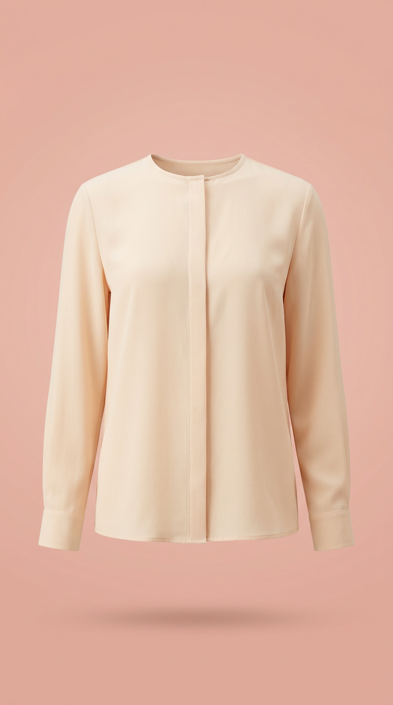 Blusa entallada color albaricoque