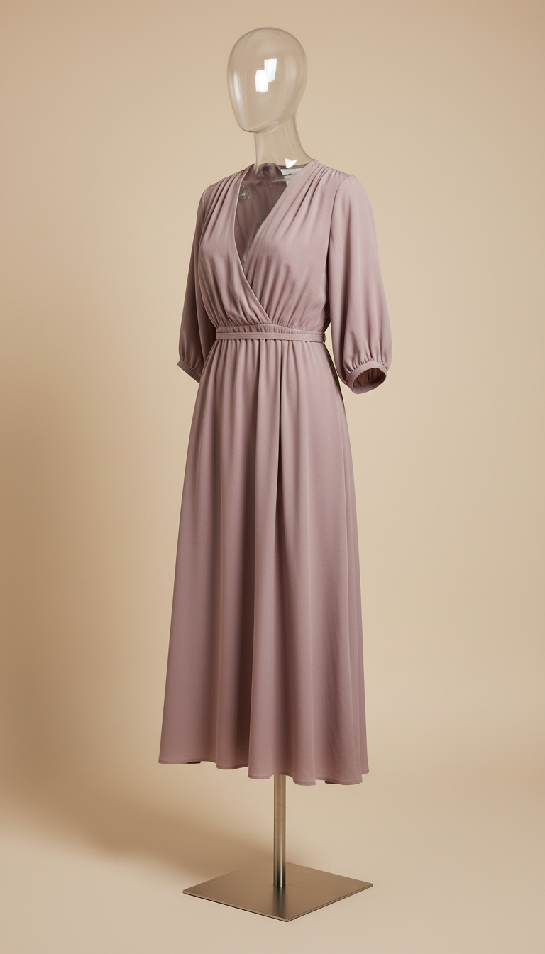 Vestido midi malva