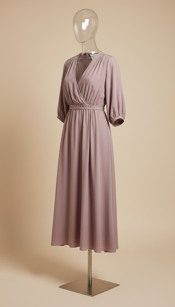Vestido midi malva